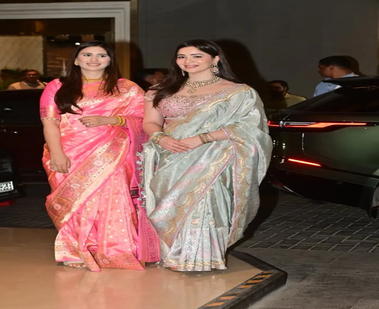 Sara Tendulkar and her sister-in-law, Saaniya Chandhok, looked like royalty in divine sarees as they arrived at Ravi Bhagchandka-Eka Lakhani's wedding